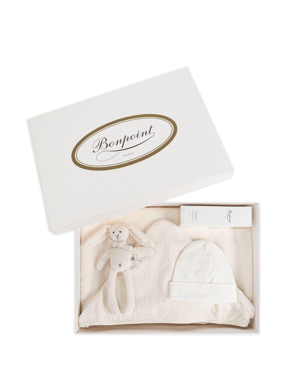 Set da bagno per neonati Bonpoint bianco con coniglietto di peluche - Rubino Kids
