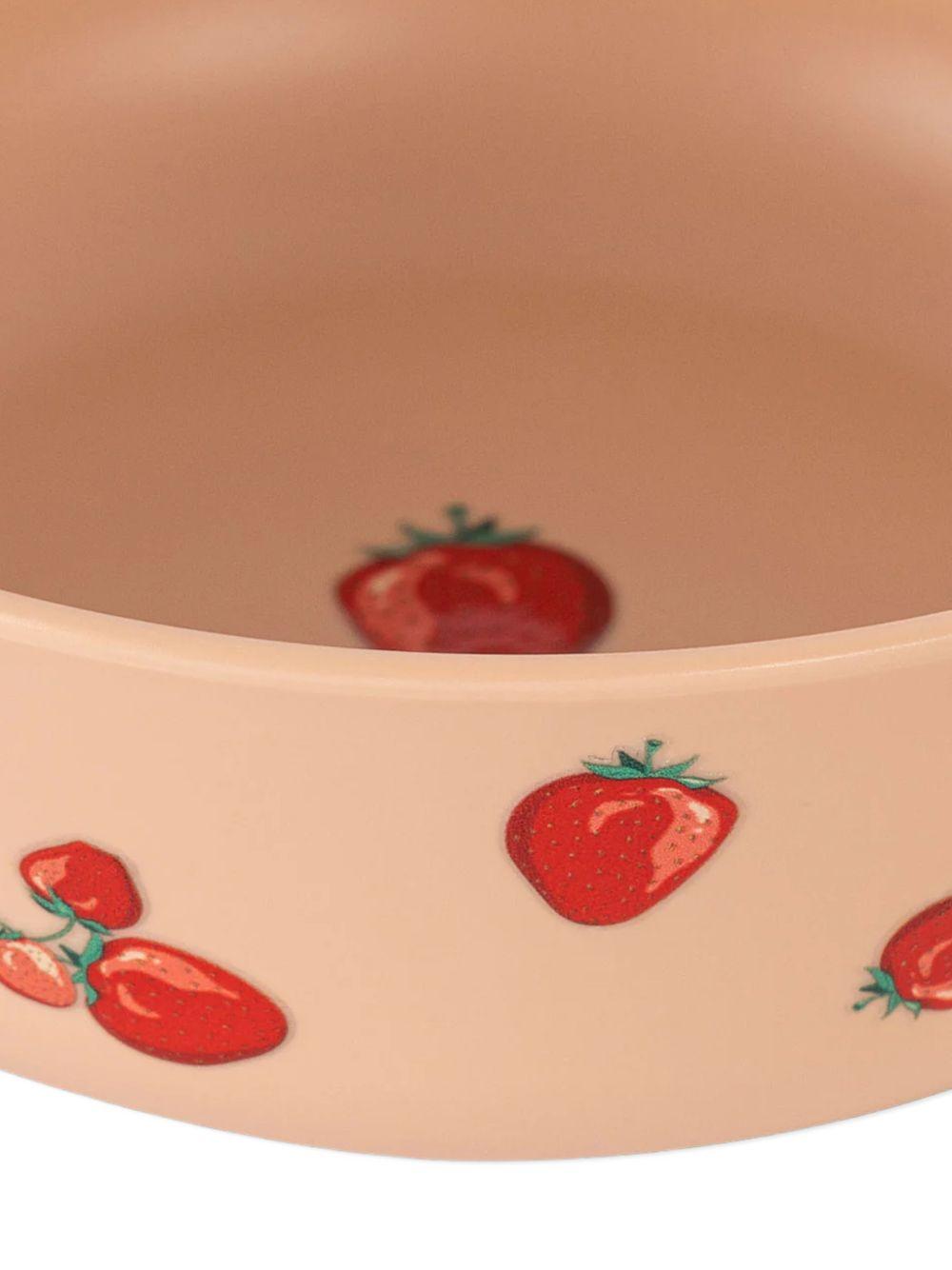 Set da tavola per bambina Konges Sløjd rosa con decorazione a fragole - Rubino Kids