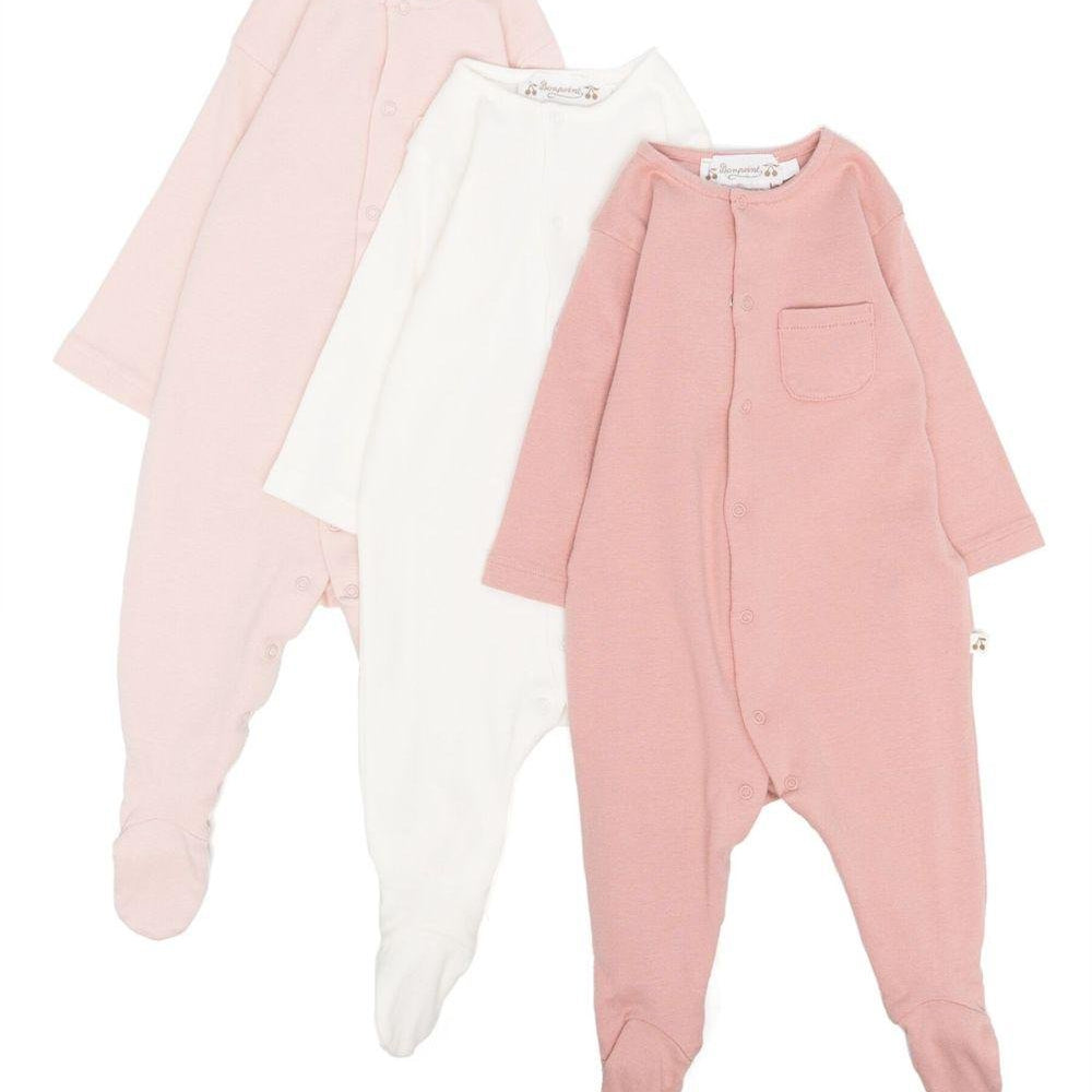 Set di 3 pigiama Cosima per neonata Bonpoint multicolore con scollo rotondo - Rubino Kids