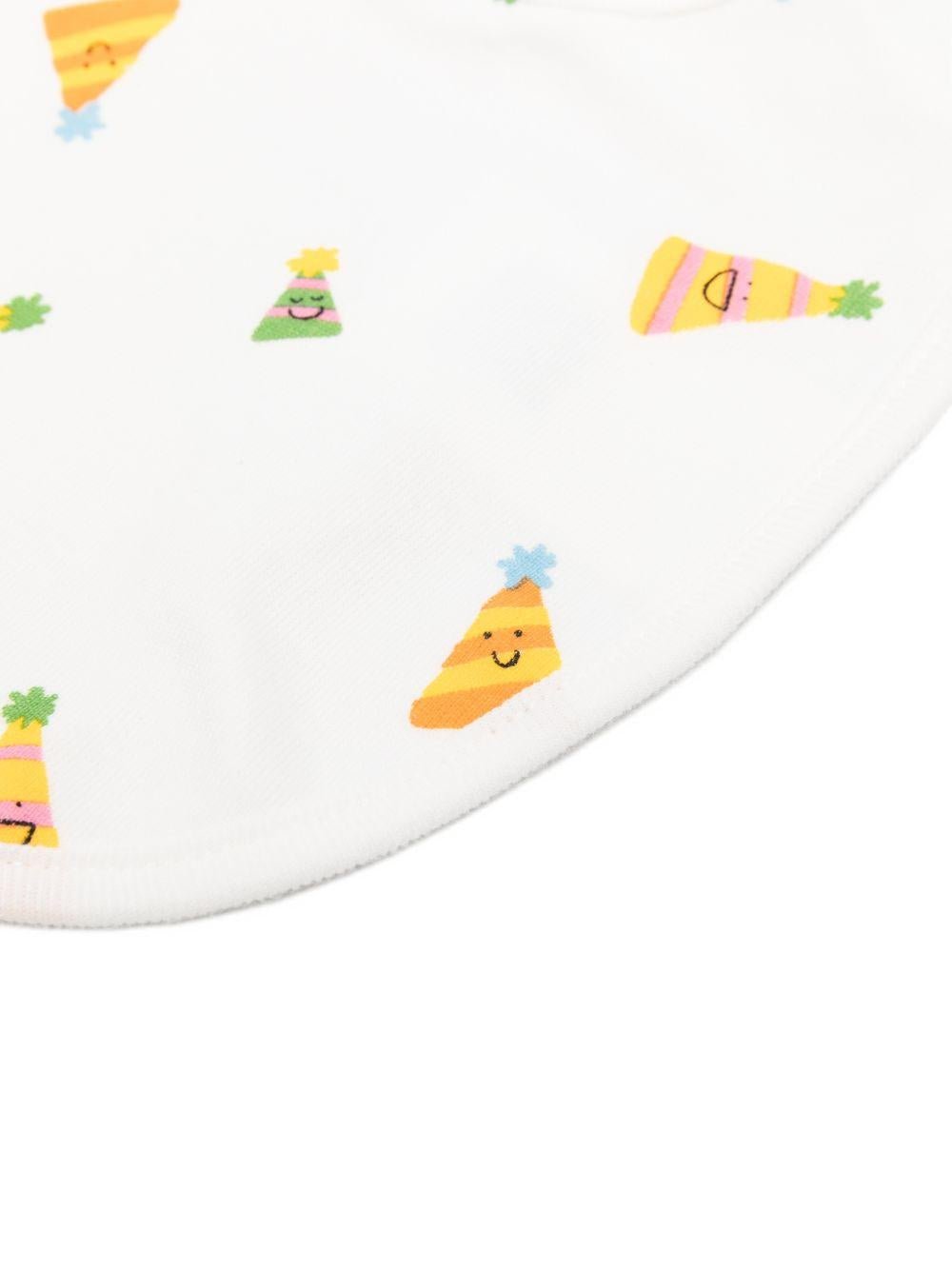 Set di due bavaglini per neonati Stella McCartney Kids bianchi con stampa grafica - Rubino Kids