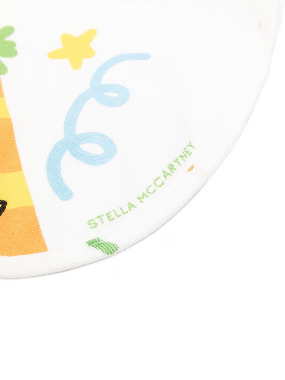 Set di due bavaglini per neonati Stella McCartney Kids bianchi con stampa grafica - Rubino Kids