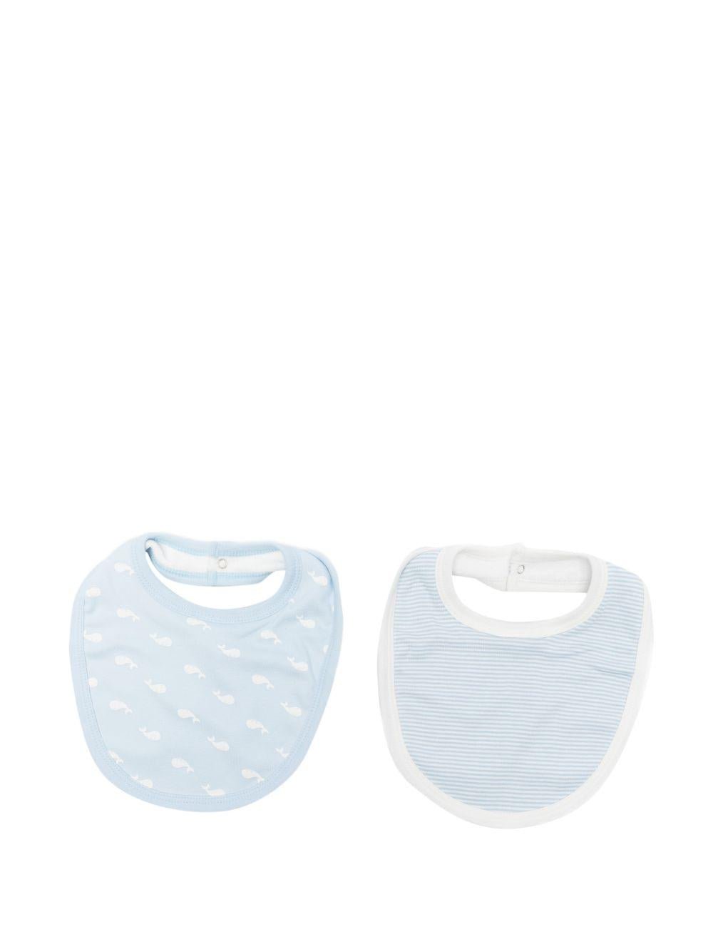 Set di due bavaglini per neonato Petit Bateau azzurri con fantasie diverse - Rubino Kids