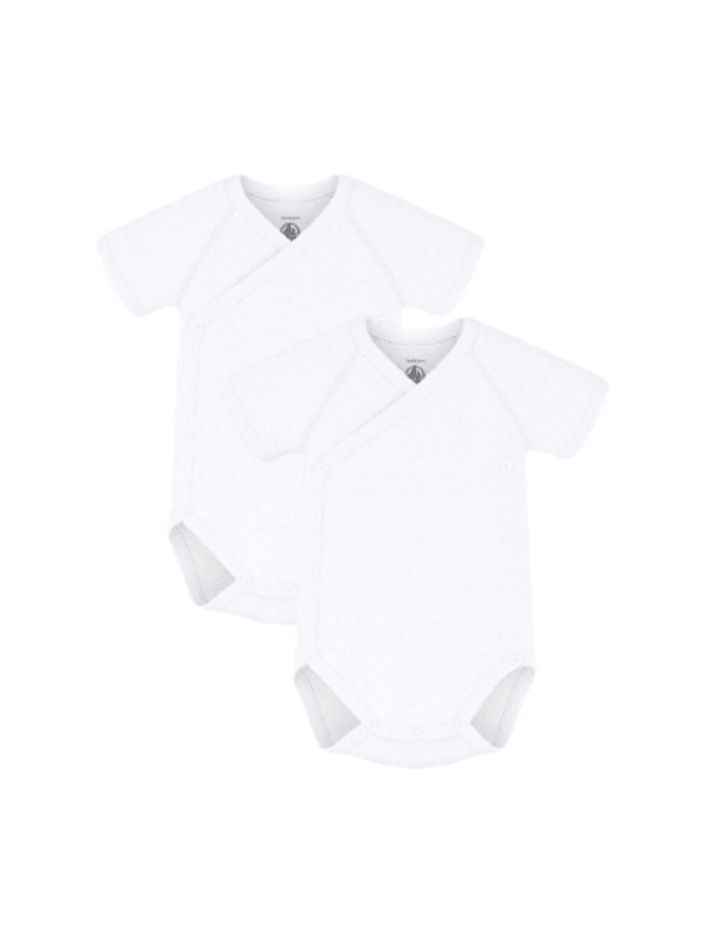 Set di due body per neonati Petit Bateau bianchi con manica corta - Rubino Kids