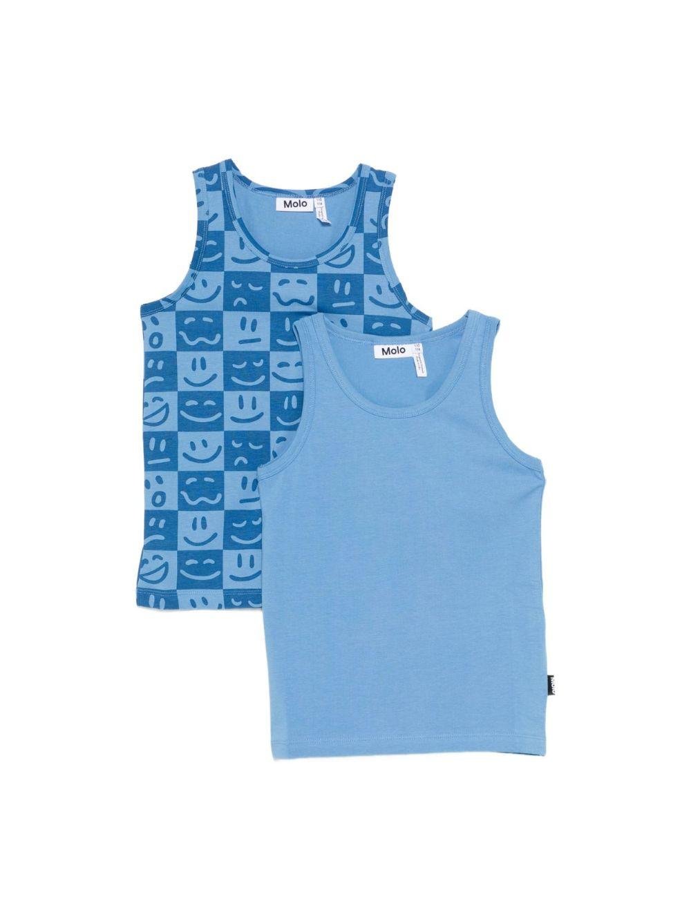 Set di due canotte per bambino Molo azzurre con diverse fantasie - Rubino Kids