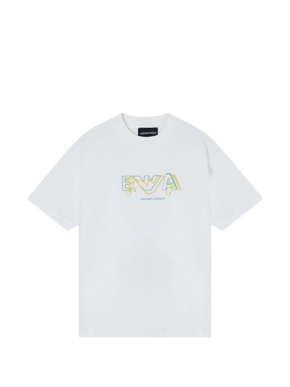 Set di due t-shirt per bambino Emporio Armani Kids multicolore con stampa logo sul davanti - Rubino Kids