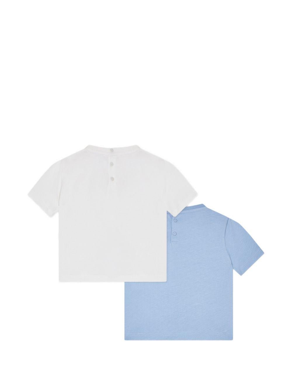 Set di due T-shirt per neonato Emporio Armani Kids multicolore con logo sul davanti - Rubino Kids