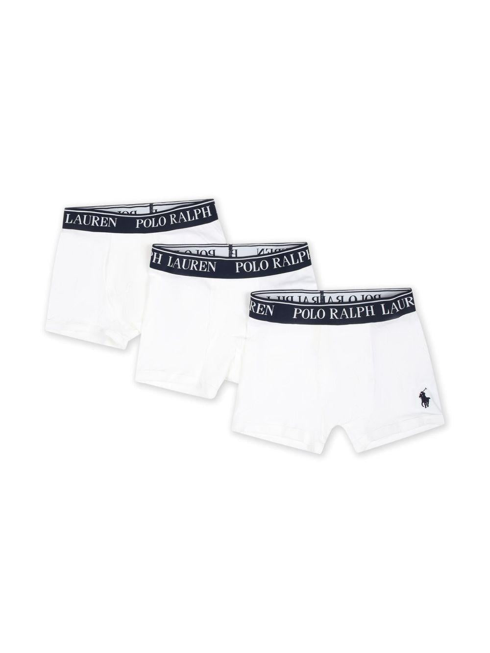 Set di tre boxer per bambino Polo Ralph Lauren Kids bianco con motivo Polo Pony - Rubino Kids