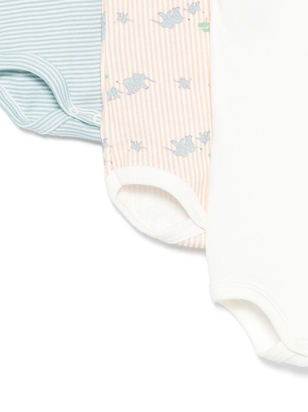 Set di tre tutine per neonati Petit Bateau multicolore con fantasie diverse - Rubino Kids