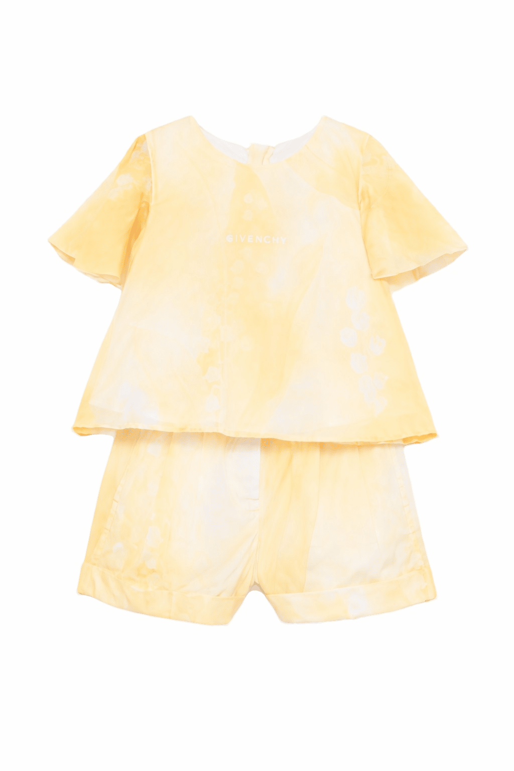 Set due pezzi Givenchy Kids giallo con logo ricamato - Rubino Kids