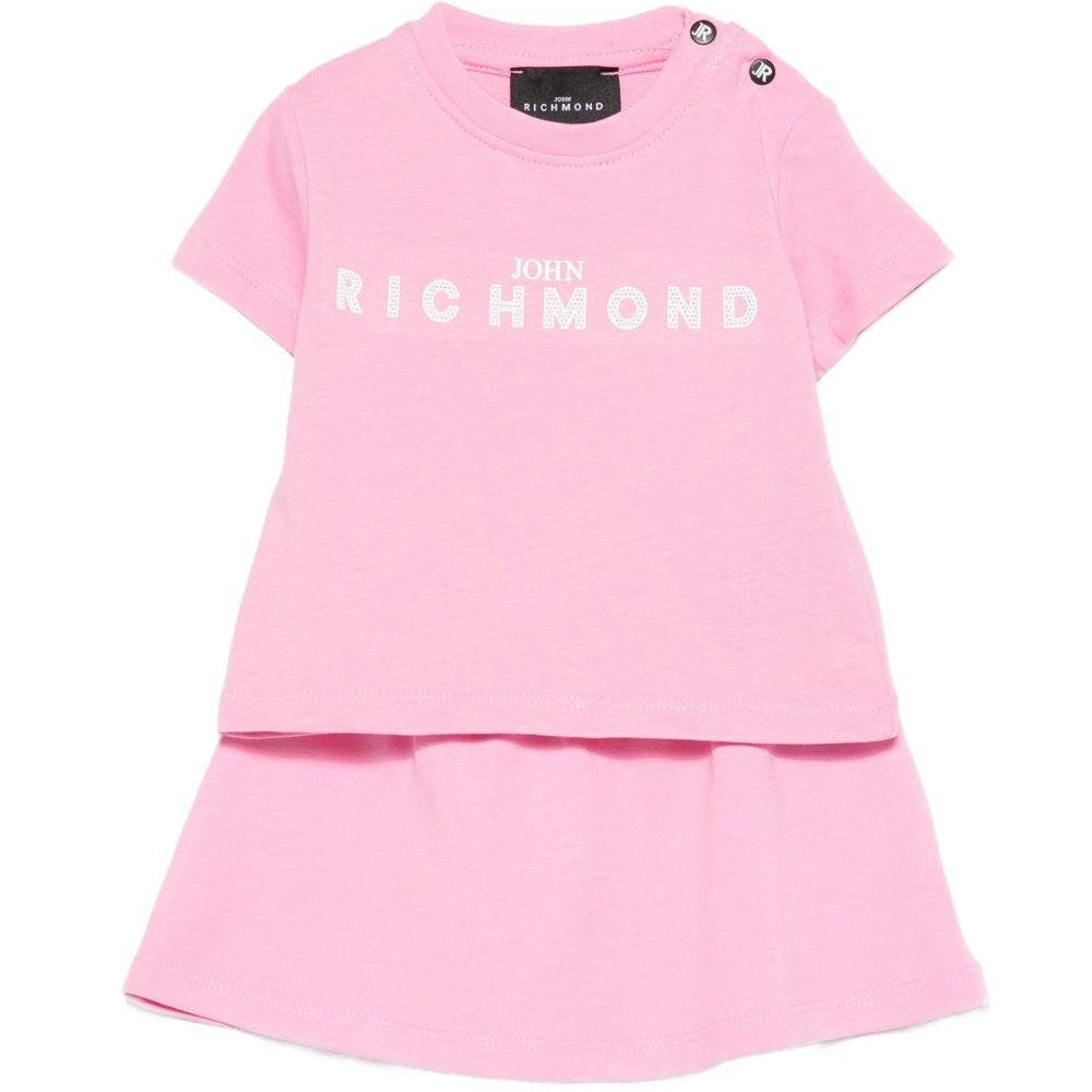Set due pezzi John Richmond Junior rosa con dettaglio logo - Rubino Kids