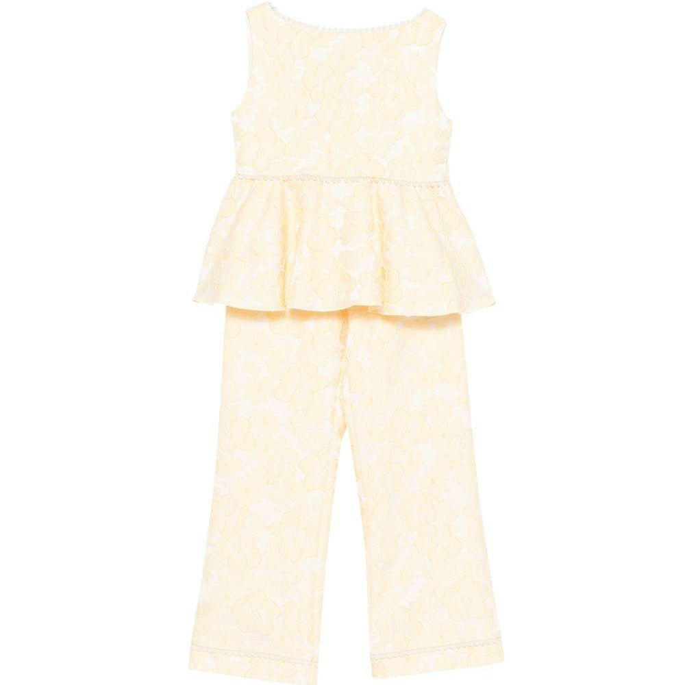 Set due pezzi per bambina La stupenderia gialli con dettaglio floreale - Rubino Kids
