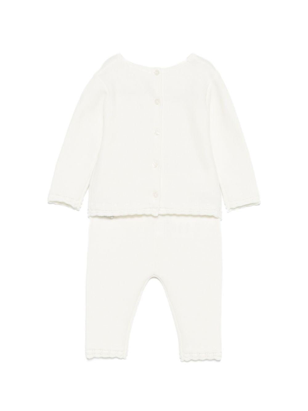 Set due pezzi per neonata Tartine & Chocolat bianchi con ruches - Rubino Kids