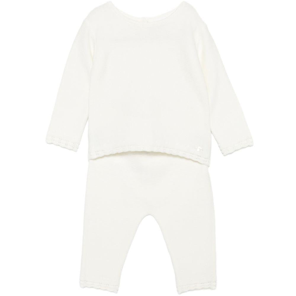 Set due pezzi per neonata Tartine & Chocolat bianchi con ruches - Rubino Kids