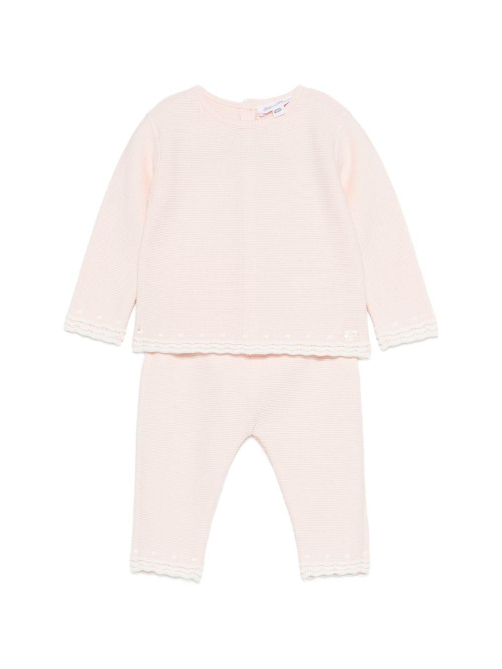 Set due pezzi per neonata Tartine & Chocolat rosa con orlo a smerlo - Rubino Kids