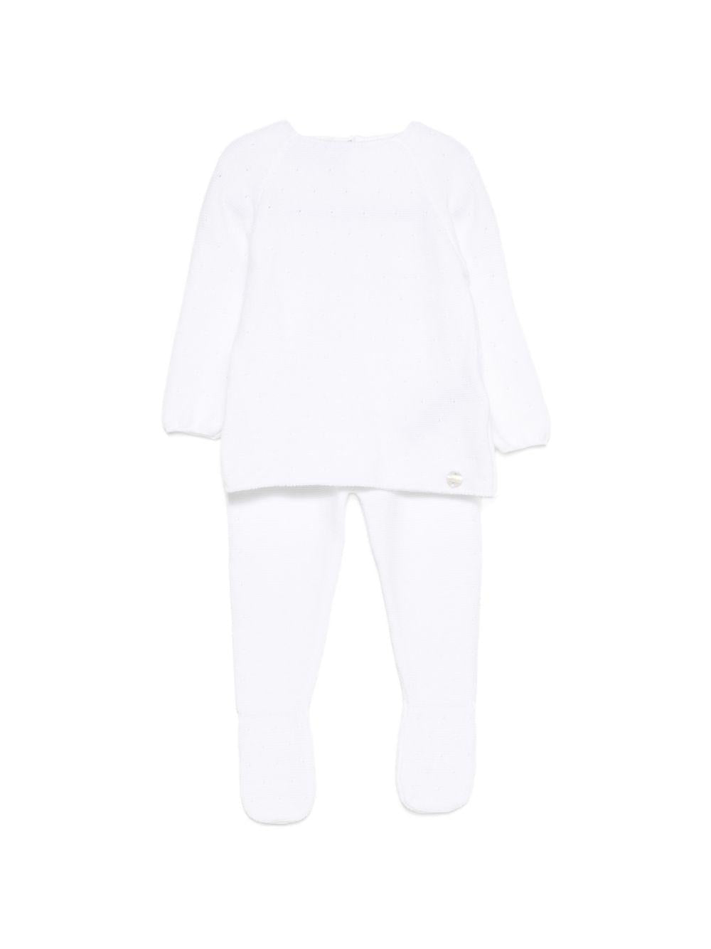 Set due pezzi per neonati Paz Rodriguez bianchi con chiusura a bottoni - Rubino Kids