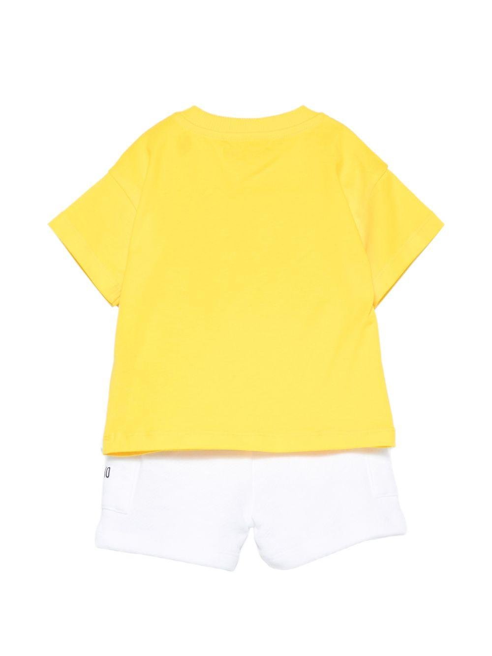 Set due pezzi per neonato Moschino Kids multicolore con stampa orsetto sul davanti - Rubino Kids