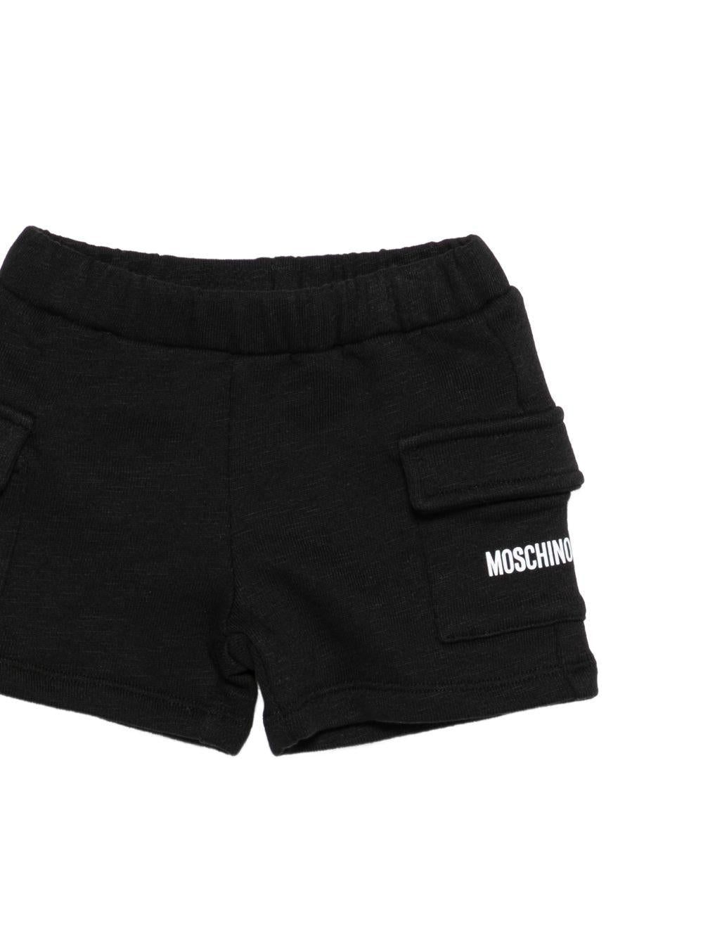 Set due pezzi per neonato Moschino Kids nero con stampa grafica sul davanti - Rubino Kids