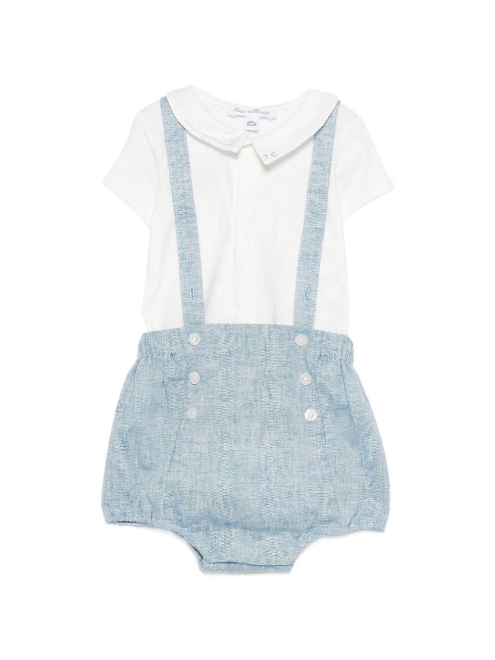 Set due pezzi salopette Tartine & Chocolat multicolore con bretelle - Rubino Kids