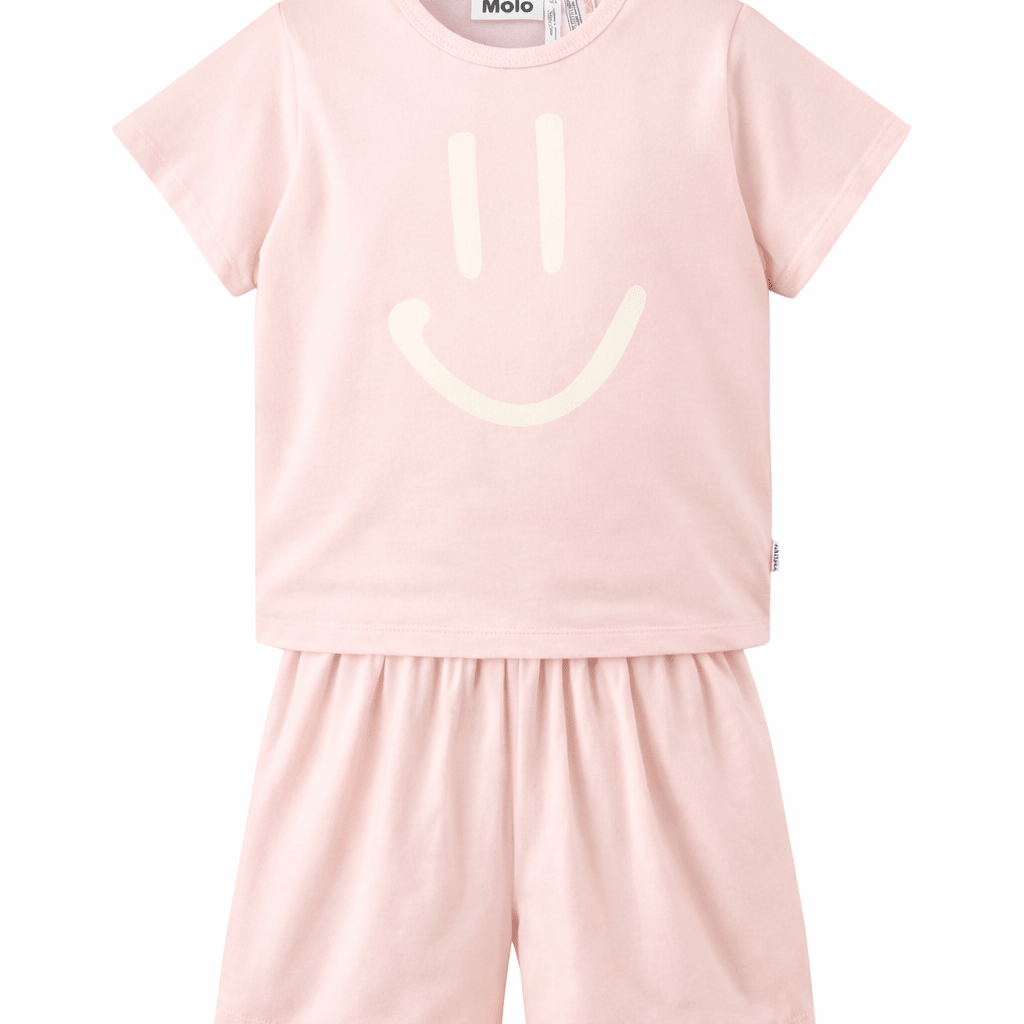 Set pigiama Luvis per bambina Molo rosa con stampa smile - Rubino Kids