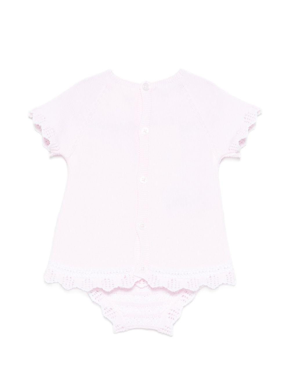 Set t-shirt e culotte per neonata Paz Rodriguez rosa con bordo a smerlo - Rubino Kids