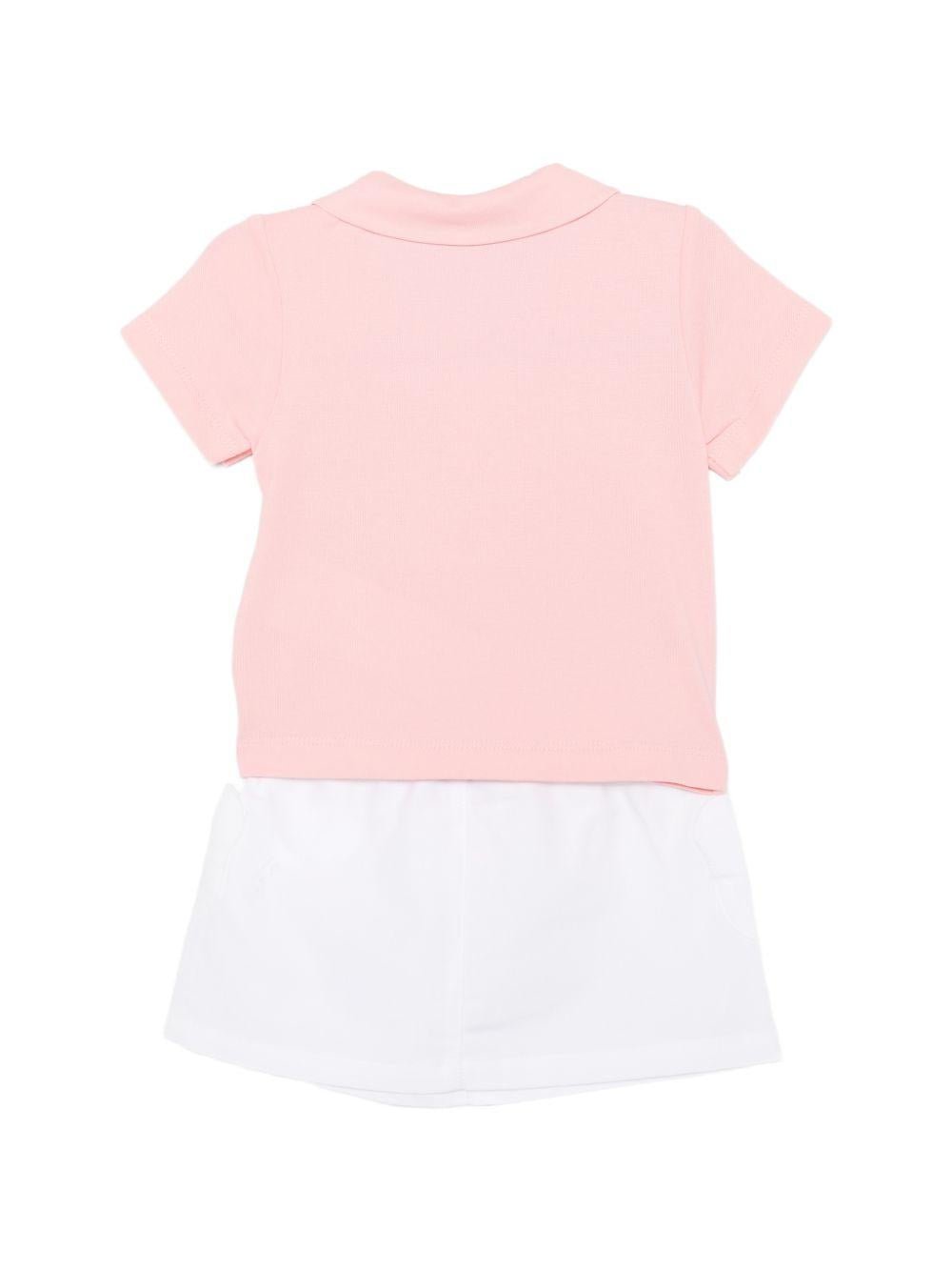 Set t-shirt e gonna per neonata Moschino Kids multicolore con Teddy ricamato sul davanti - Rubino Kids