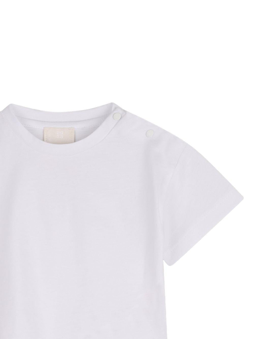 Set t-shirt e salopette per neonata Givenchy Kids bianco e beige con bottoni - Rubino Kids