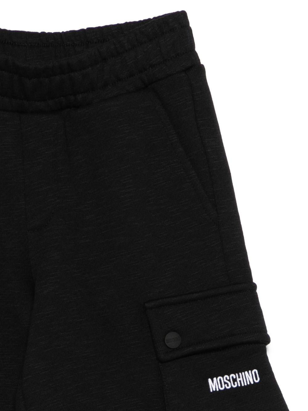 Set t-shirt e shorts per bambino Moschino Kids nero con tre Teddy Bear - Rubino Kids