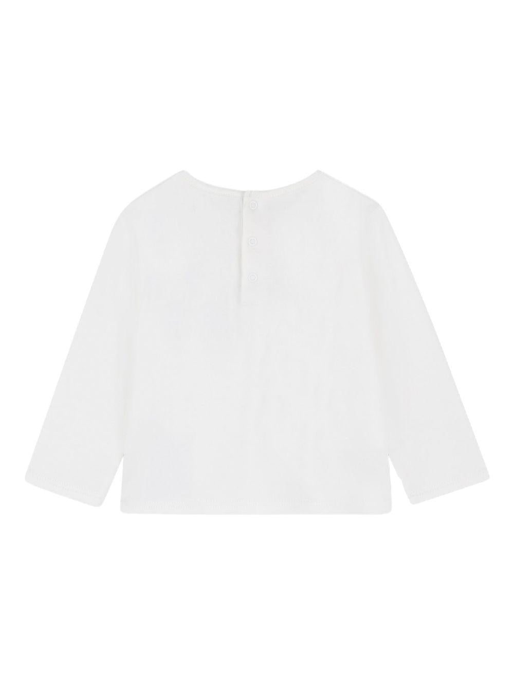 Set t-shirt e shorts per neonata Chloé Kids multicolore con logo ricamato - Rubino Kids