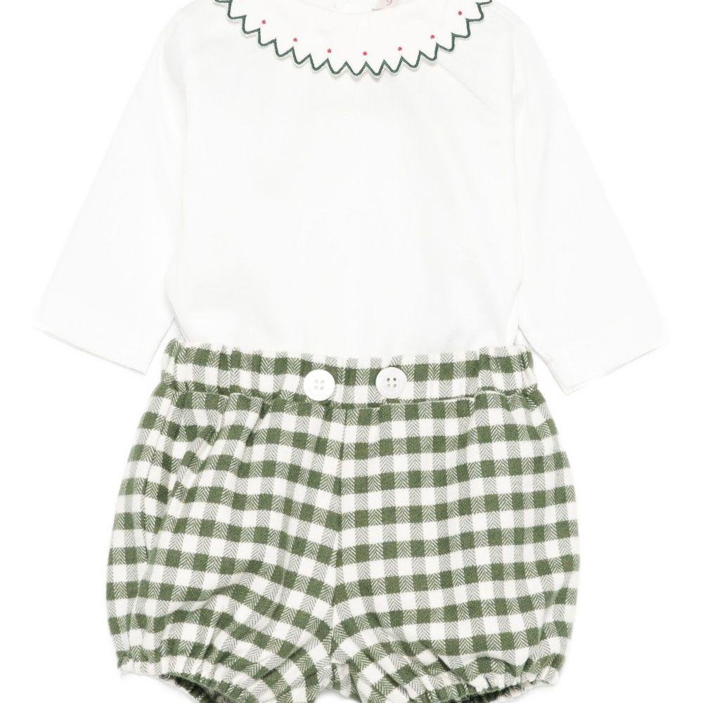 Set t-shirt e shorts per neonata La Stupenderia multicolore con bordo smerlato - Rubino Kids