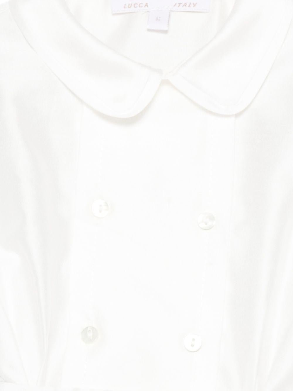 Set t-shirt e shorts per neonato Mariella Ferrari bianco con colletto alla Peter Pan - Rubino Kids