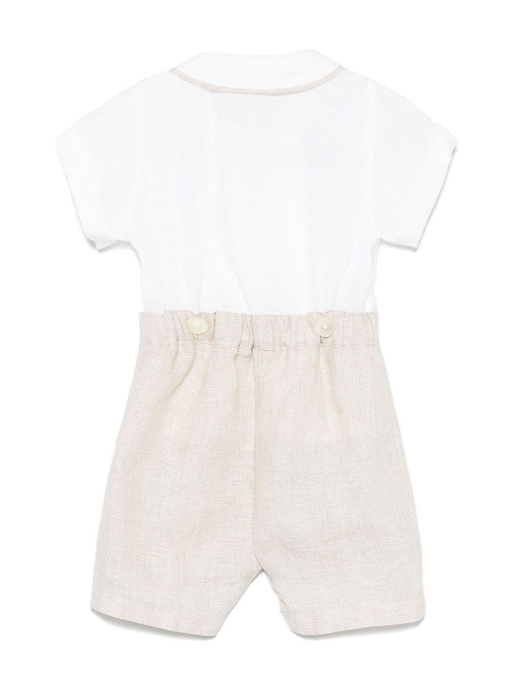 Set t-shirt e shorts per neonato Mariella Ferrari multicolor con colletto alla Peter Pan - Rubino Kids