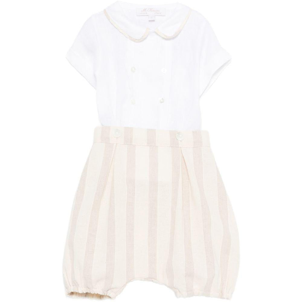 Set t-shirt e shorts per neonato Mariella Ferrari multicolor con design a righe - Rubino Kids