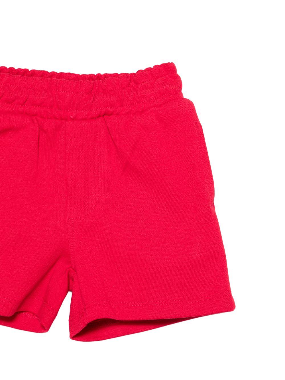 Set t-shirt e shorts per neonato TRUSSARDI JUNIOR bianco e rosso con stampa logo - Rubino Kids