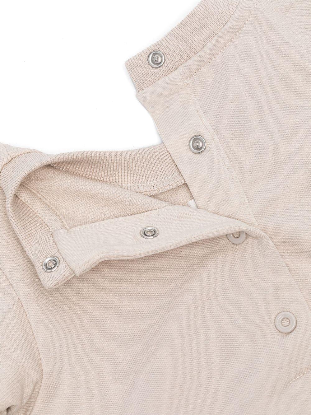 Set tutina bavaglino e cappellino per neonati Fendi Kids beige con logo jacquard FF - Rubino Kids