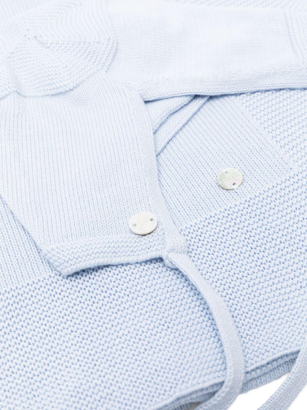 Set tutina cappellino e copertina per neonato Paz Rodriguez azzurro con placca con logo - Rubino Kids