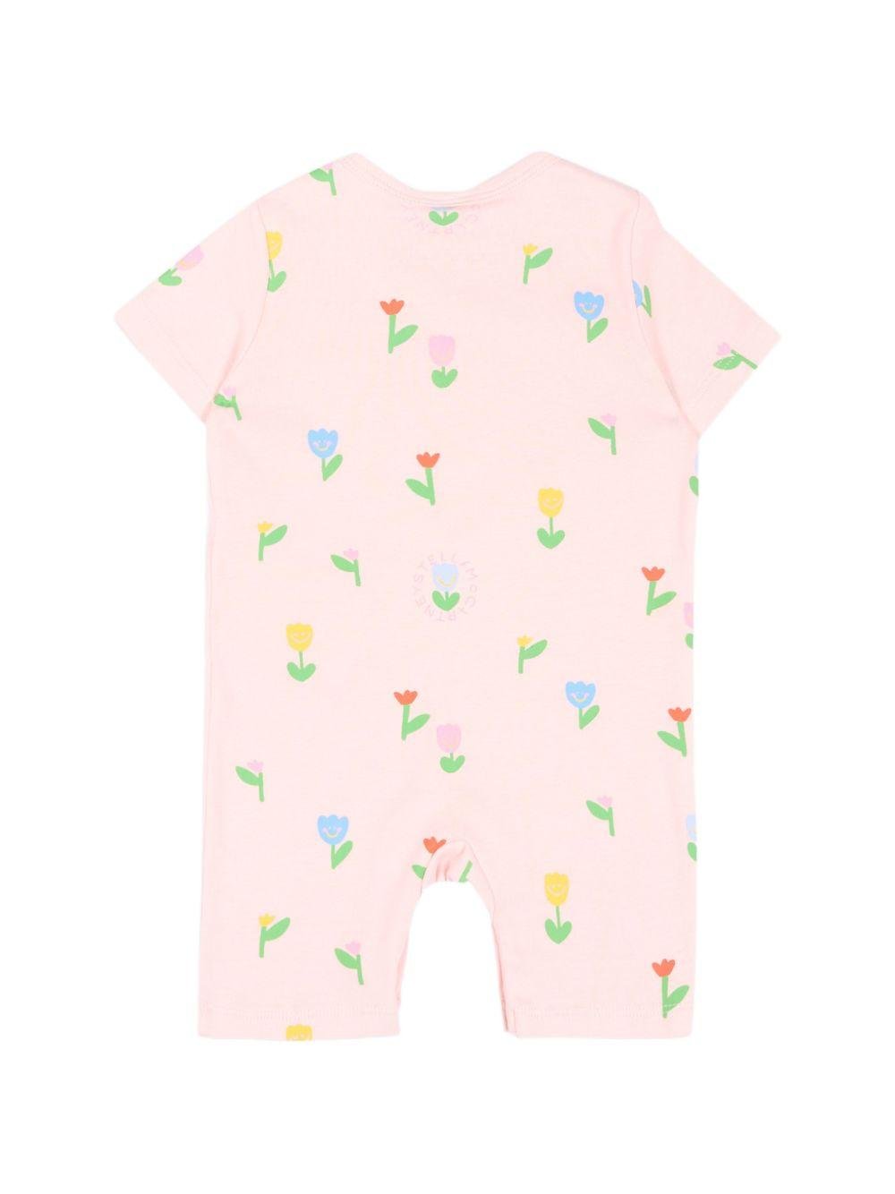 Set tutina e bavaglino per neonata Stella McCartney Kids rosa con stampa all - over - Rubino Kids