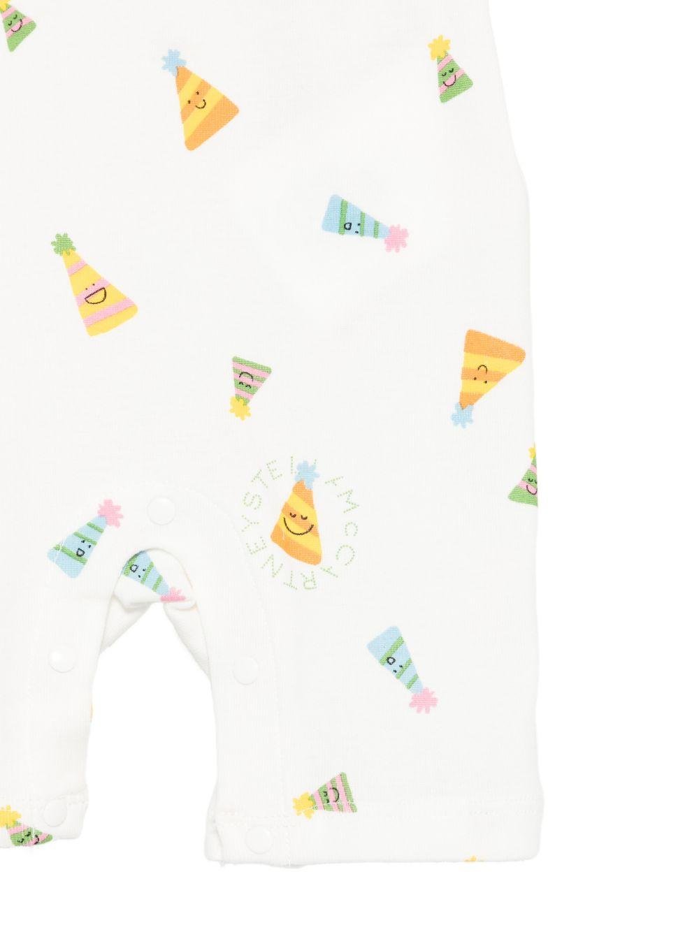 Set tutina e bavaglino per neonati Stella McCartney Kids bianco con stampa grafica all - over - Rubino Kids
