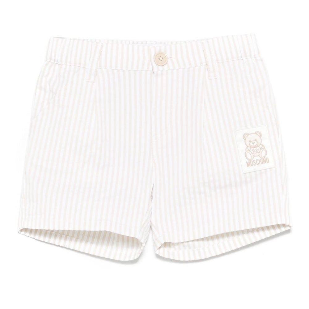 Shorts a righe per neonata Moschino Kids beige con passanti - Rubino Kids
