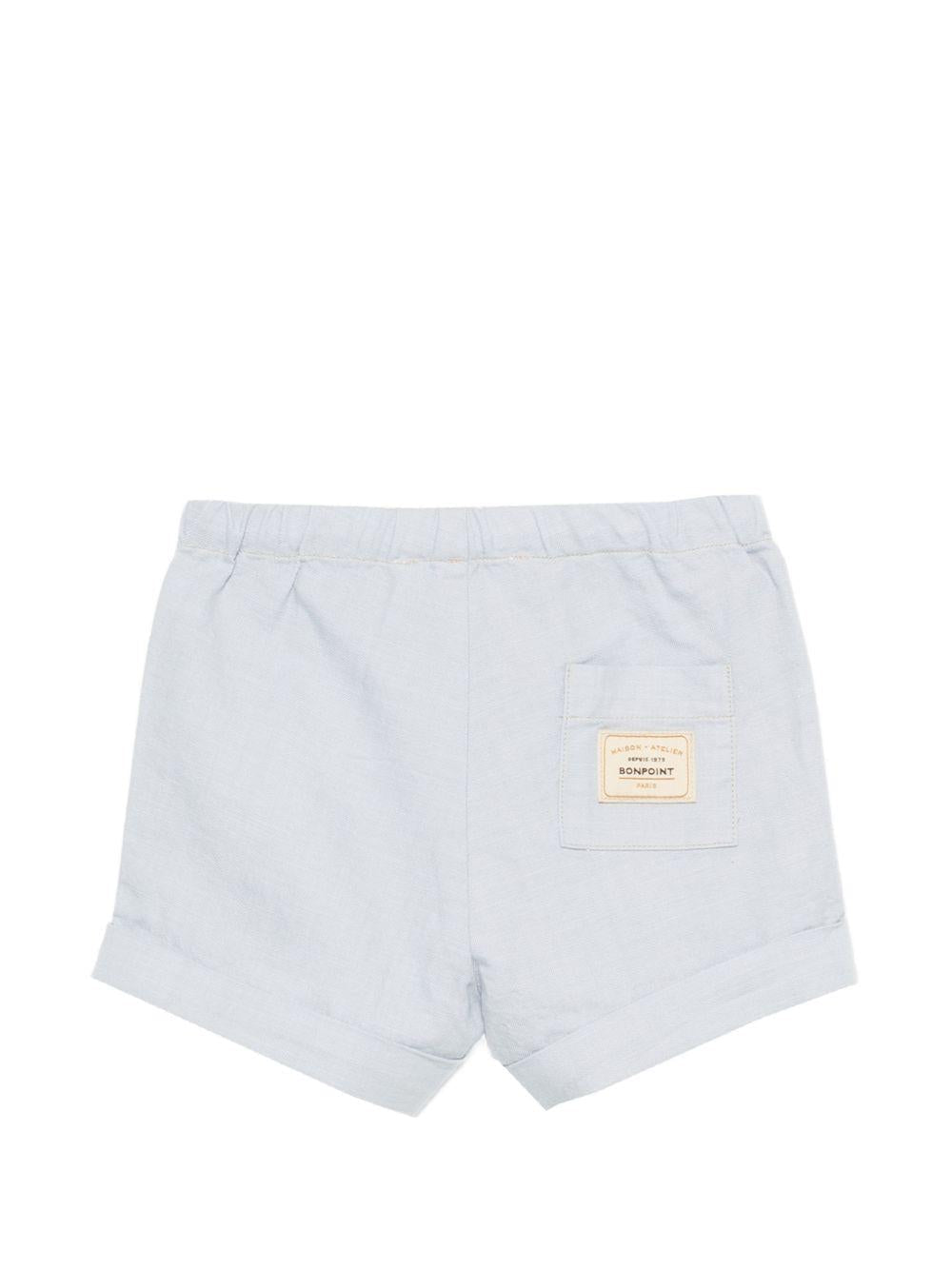 Shorts Ecady per neonato Bonpoint azzurro con toppa con logo - Rubino Kids