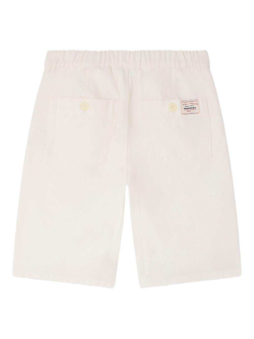 Shorts Elgar per bambino Bonpoint bianchi con coulisse - Rubino Kids