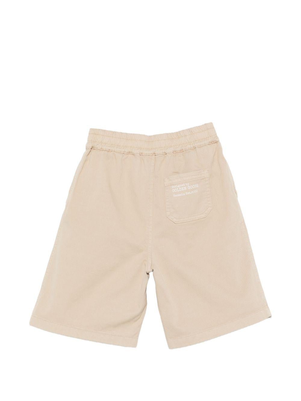 Shorts Peleppe per bambino Golden Goose Kids beige con coulisse in vita - Rubino Kids