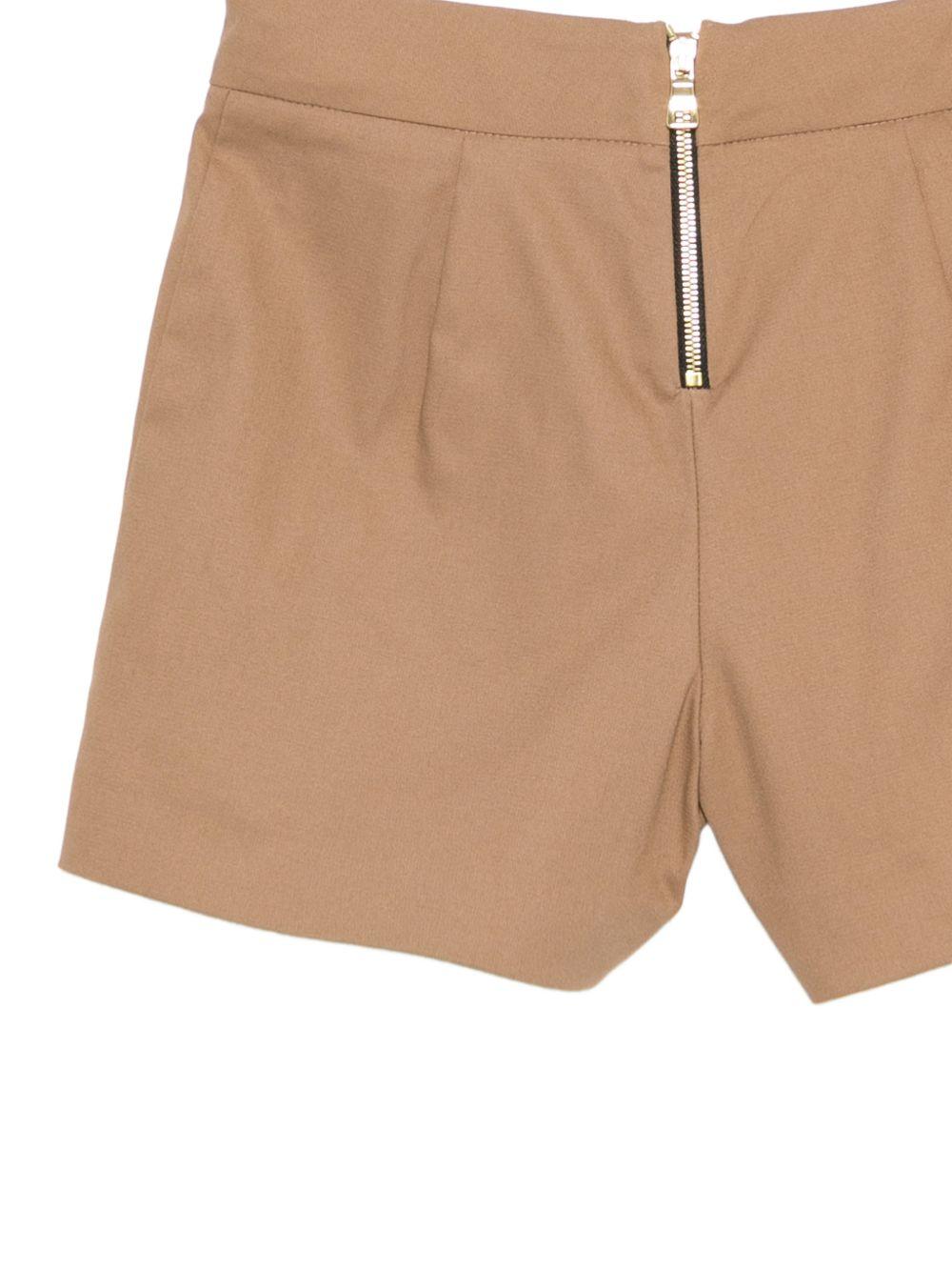 Shorts per bambina Balmain Kids marroni con bottoni color oro - Rubino Kids