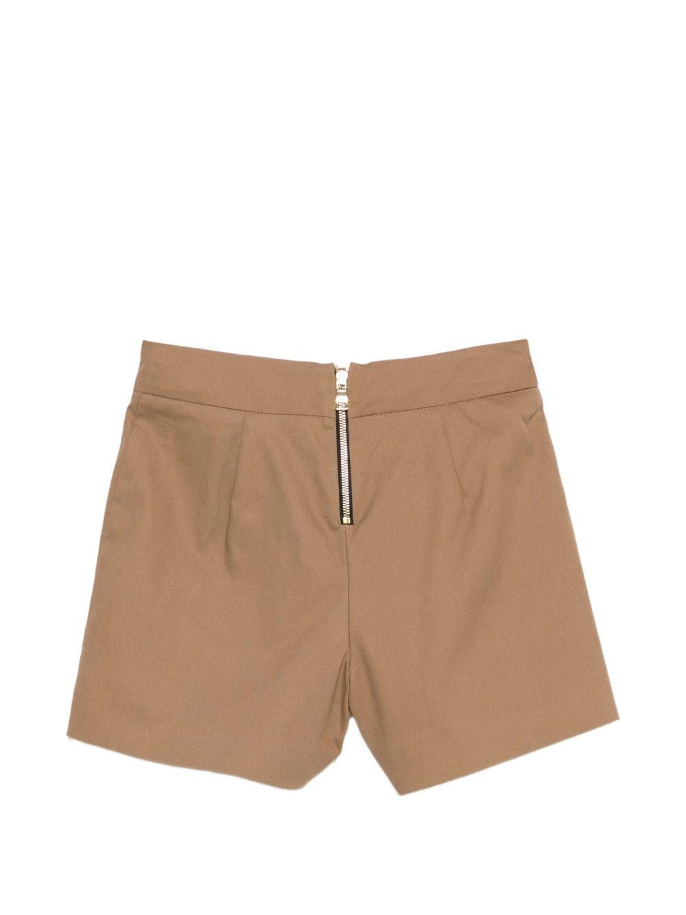 Shorts per bambina Balmain Kids marroni con bottoni color oro - Rubino Kids