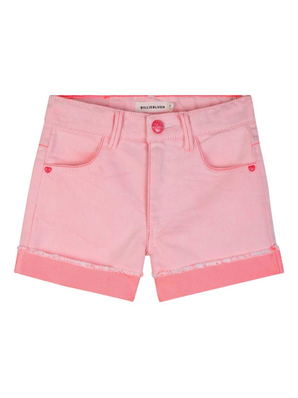 Shorts per bambina Billieblush rosa con tasche in paillettes - Rubino Kids