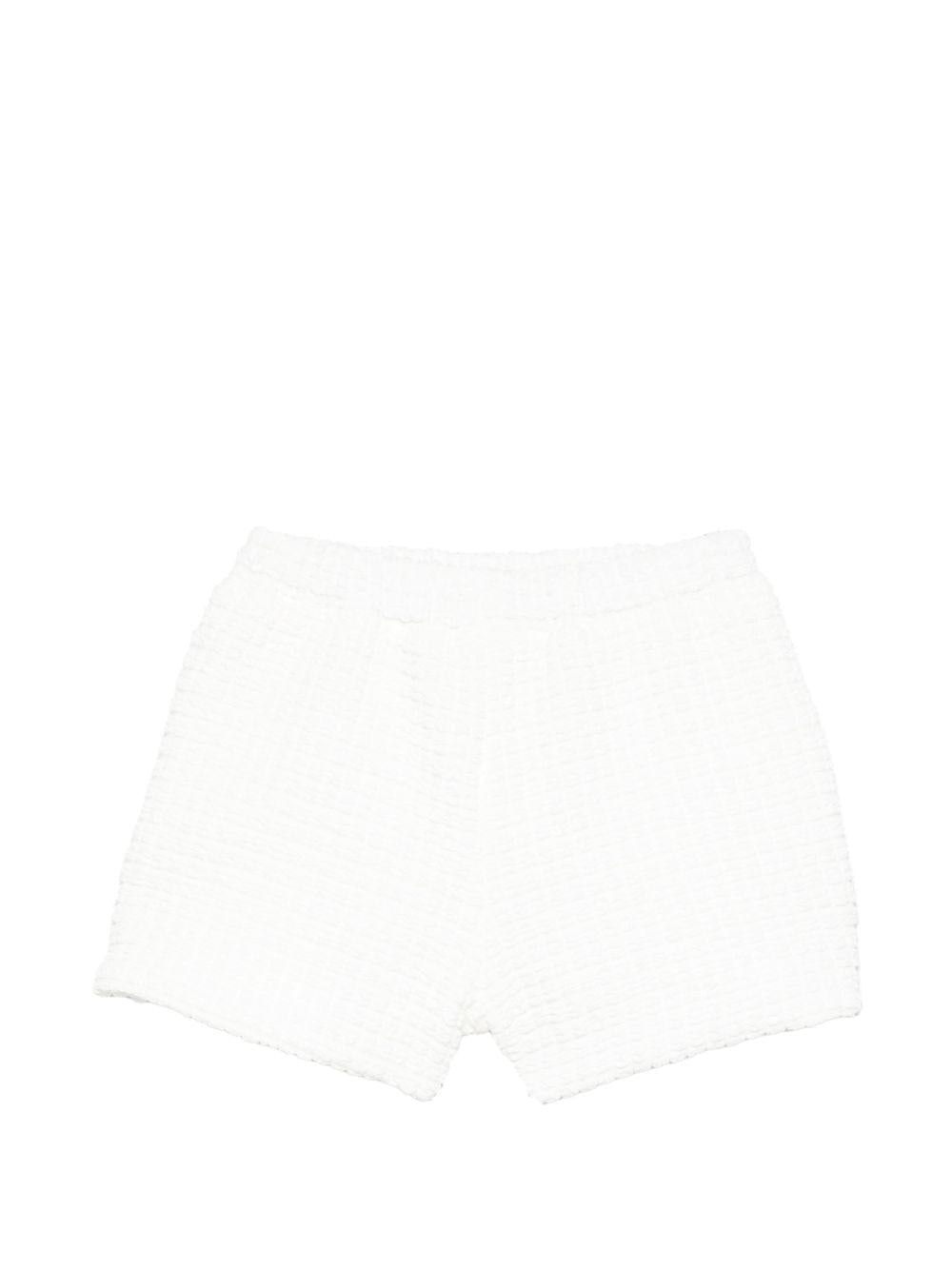 Shorts per bambina Douuod Kids bianchi con finitura in rilievo - Rubino Kids