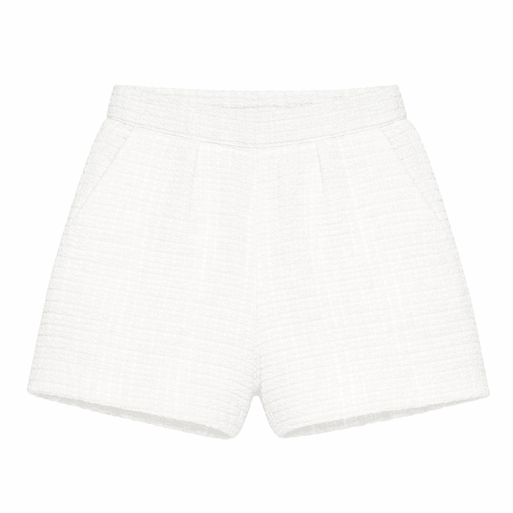 Shorts per bambina Douuod Kids bianchi con finitura in rilievo - Rubino Kids