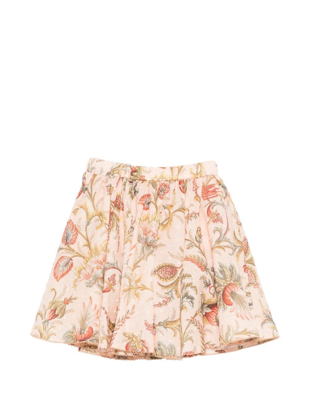 Shorts per bambina Etro kids rosa con stampa floreale - Rubino Kids