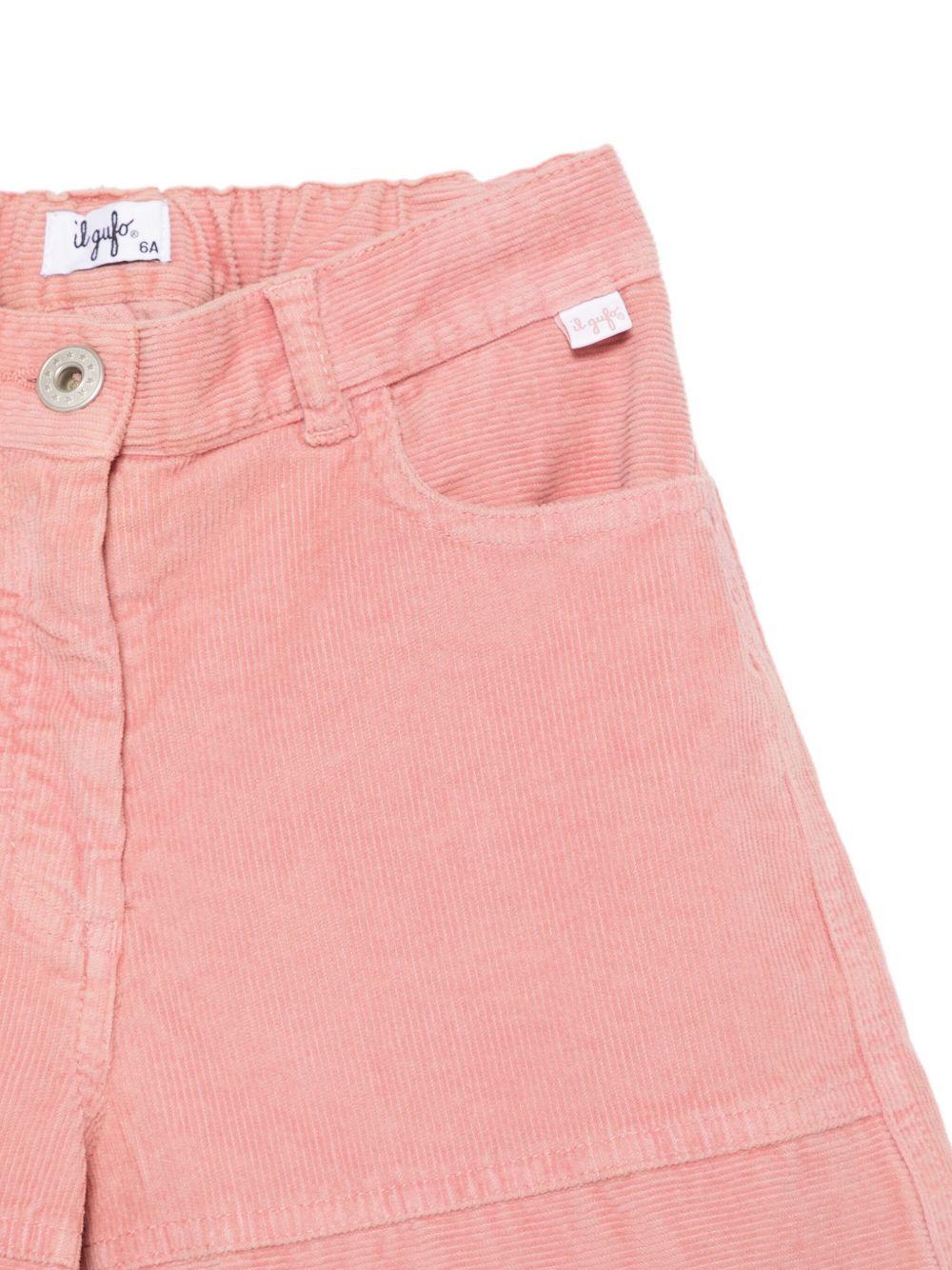 Shorts per bambina Il Gufo con pannelli in velluto a coste - Rubino Kids