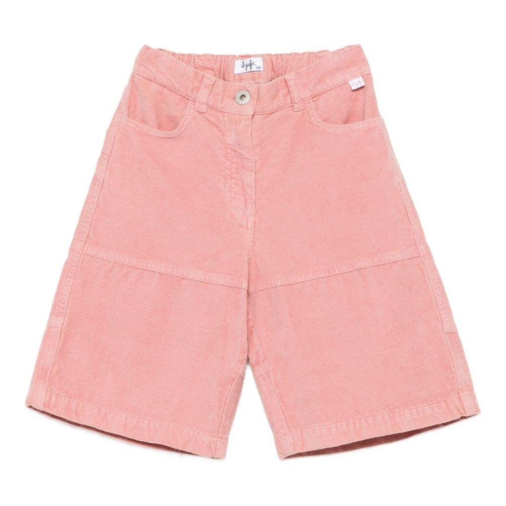 Shorts per bambina Il Gufo con pannelli in velluto a coste - Rubino Kids