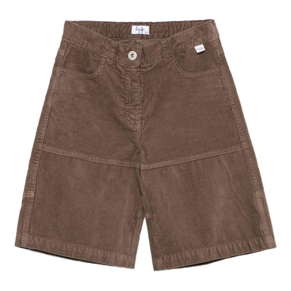 Shorts per bambina Il Gufo marrone in velluto a coste - Rubino Kids